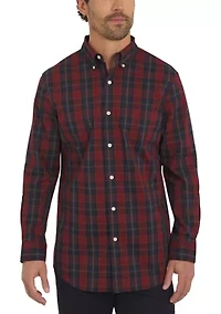 Long Sleeve Plaid Poplin Shirt