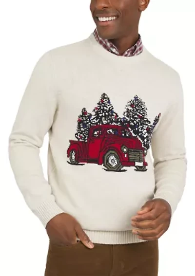 Men's Holiday Truck Crewneck Sweater