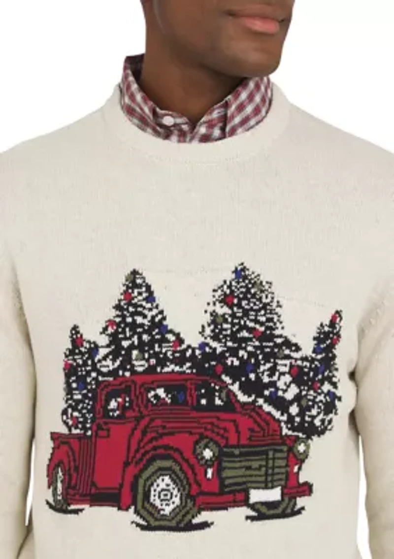 Men's Holiday Truck Crewneck Sweater