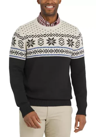 Men's Snowflake Colorblock Sweater