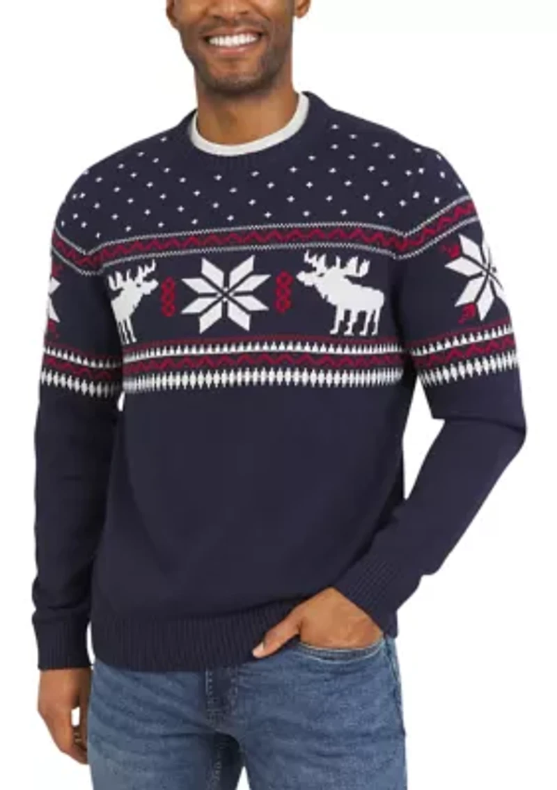 Men's Americana Moose Crewneck Sweater