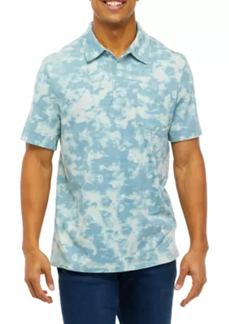 Short Sleeve Tie Dye Polo Shirt