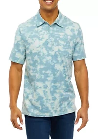 Short Sleeve Tie Dye Polo Shirt