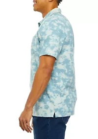Short Sleeve Tie Dye Polo Shirt