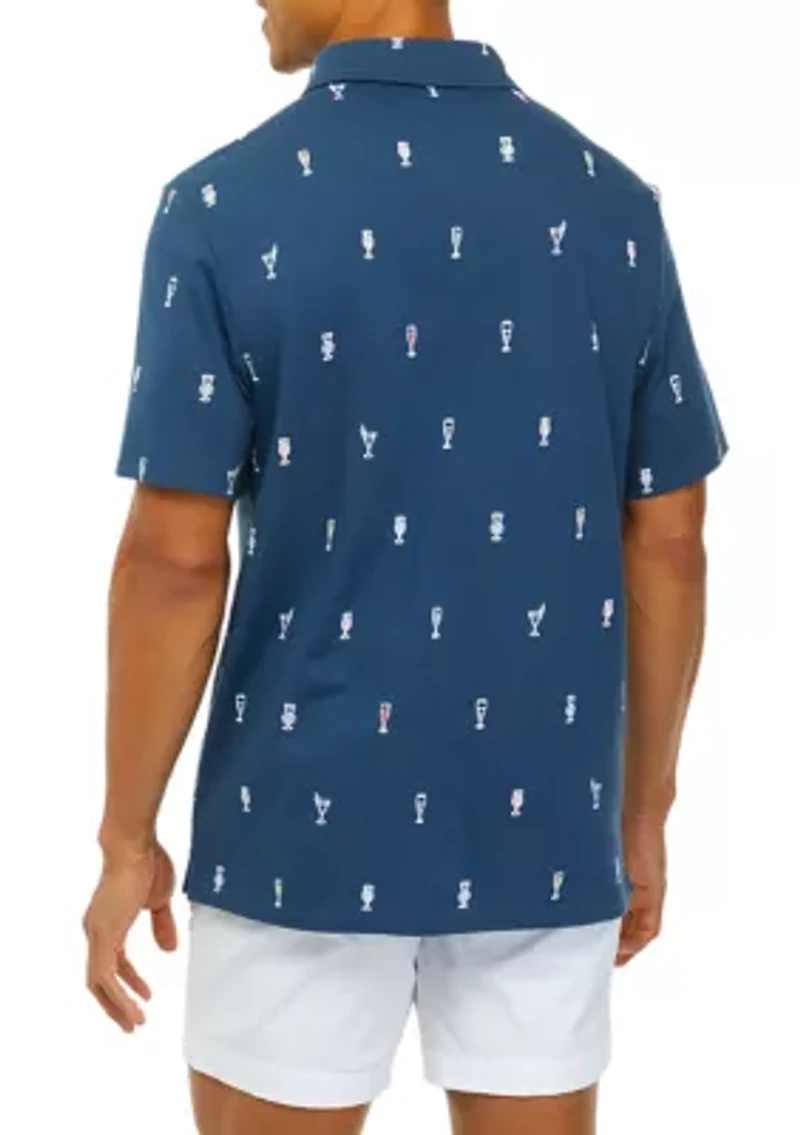 Short Sleeve Printed Polo Shirt