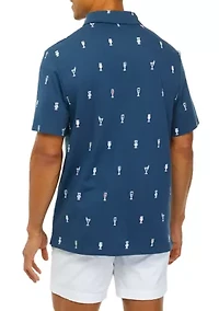 Short Sleeve Printed Polo Shirt