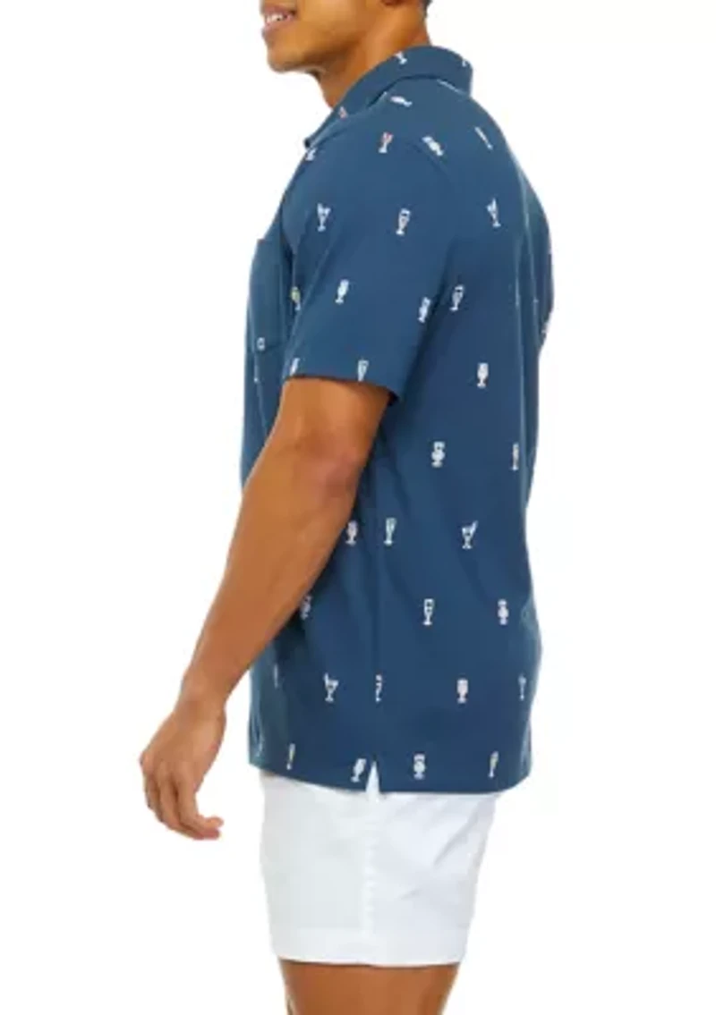 Short Sleeve Printed Polo Shirt
