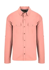 Men's Traveler's Solid Dobby Long Sleeve Shirt