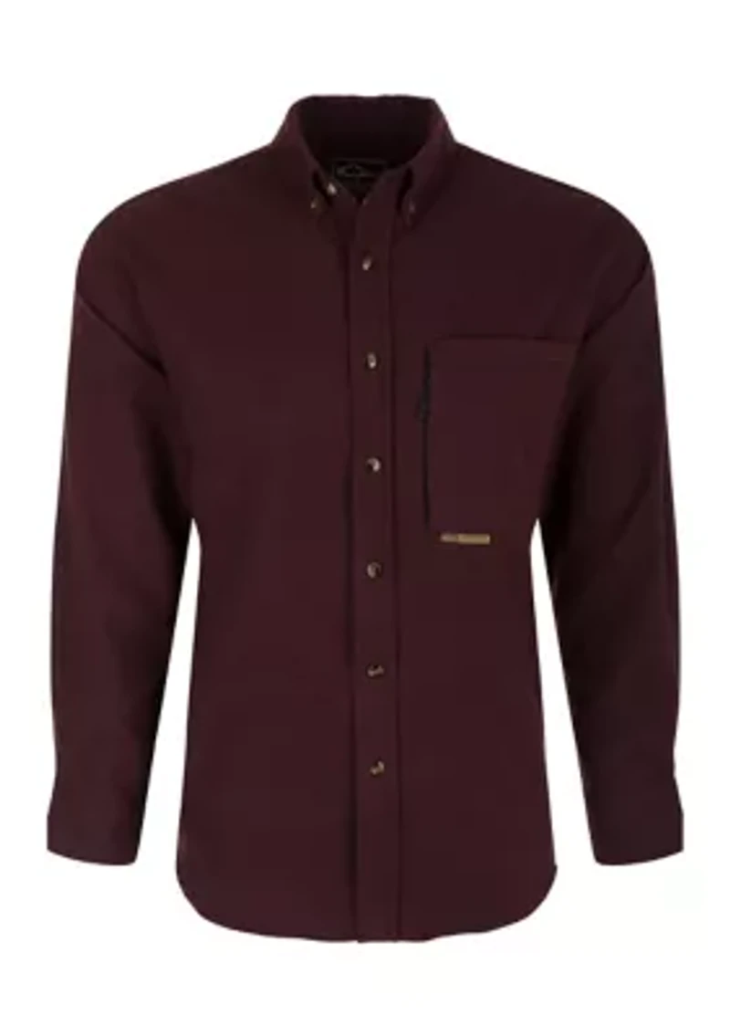 Big & Tall Houndstooth Brushed Twill Pullover