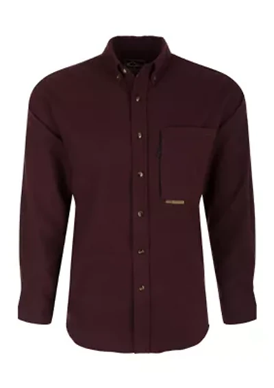 Big & Tall Houndstooth Brushed Twill Pullover
