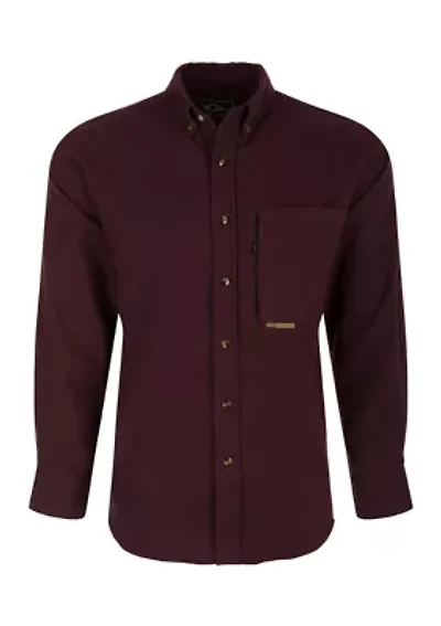 Men's Autumn Brushed Twill Houndstooth Button Down Long Sleeve Shirt