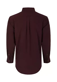 Men's Autumn Brushed Twill Houndstooth Button Down Long Sleeve Shirt