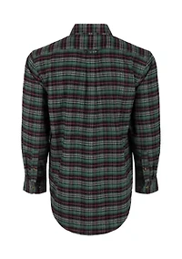 Big & Tall Long Sleeve Autumn Plaid Brushed Twill Shirt