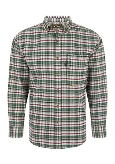 Men's Autumn Brushed Twill Plaid Button Down Long Sleeve Shirt
