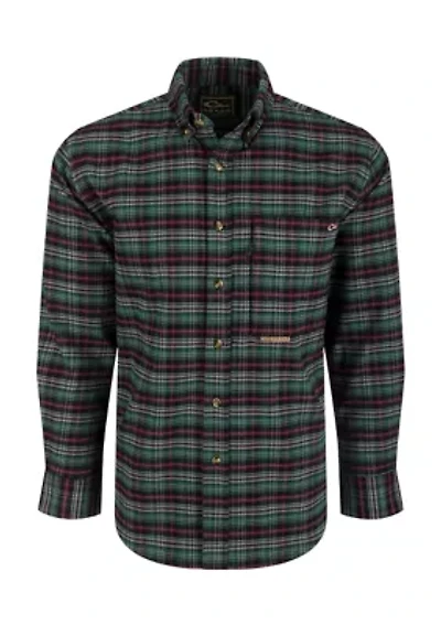Big & Tall Long Sleeve  Plaid Brushed Twill Shirt