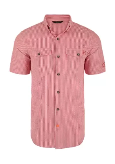 Men's Frat Seersucker Striped Button-Down Short Sleeve Shirt