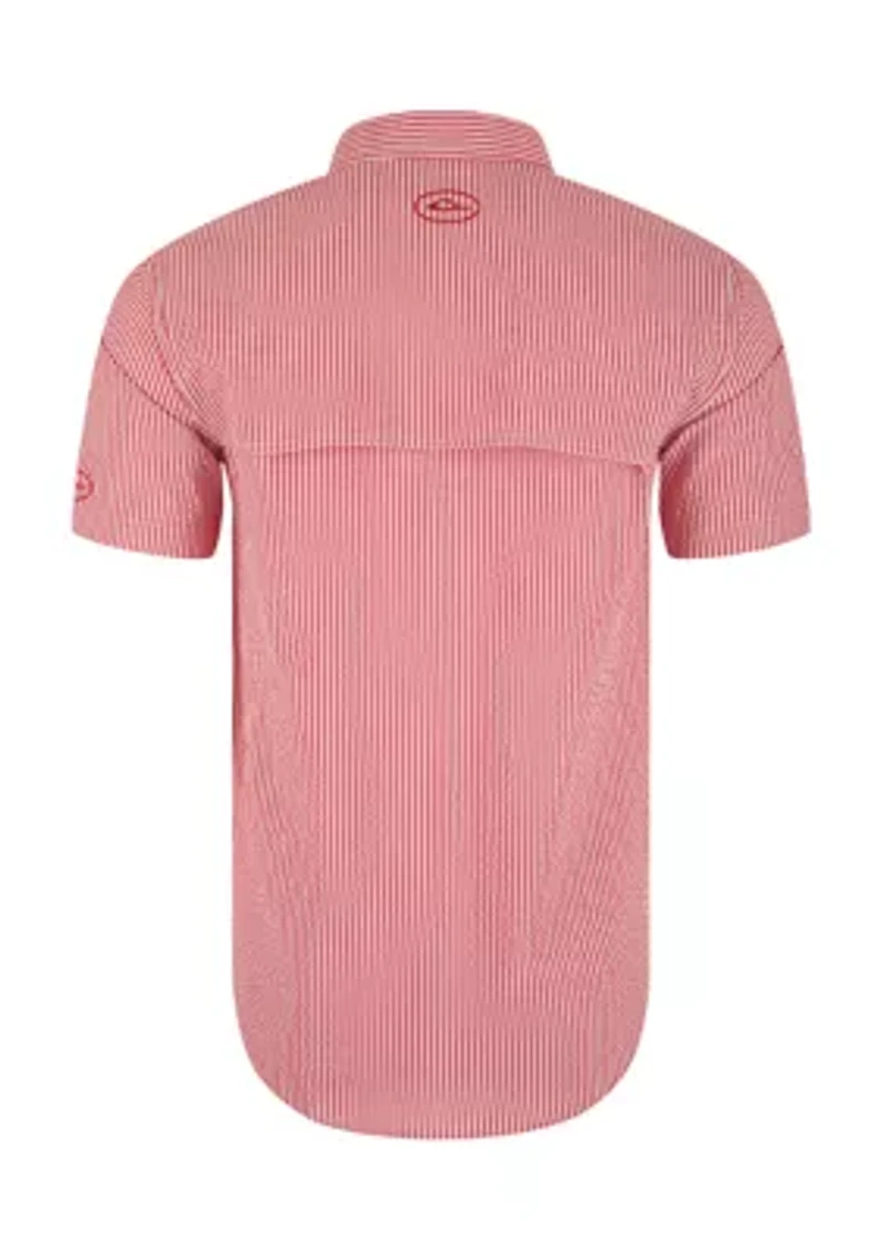 Men's Frat Seersucker Striped Button-Down Short Sleeve Shirt