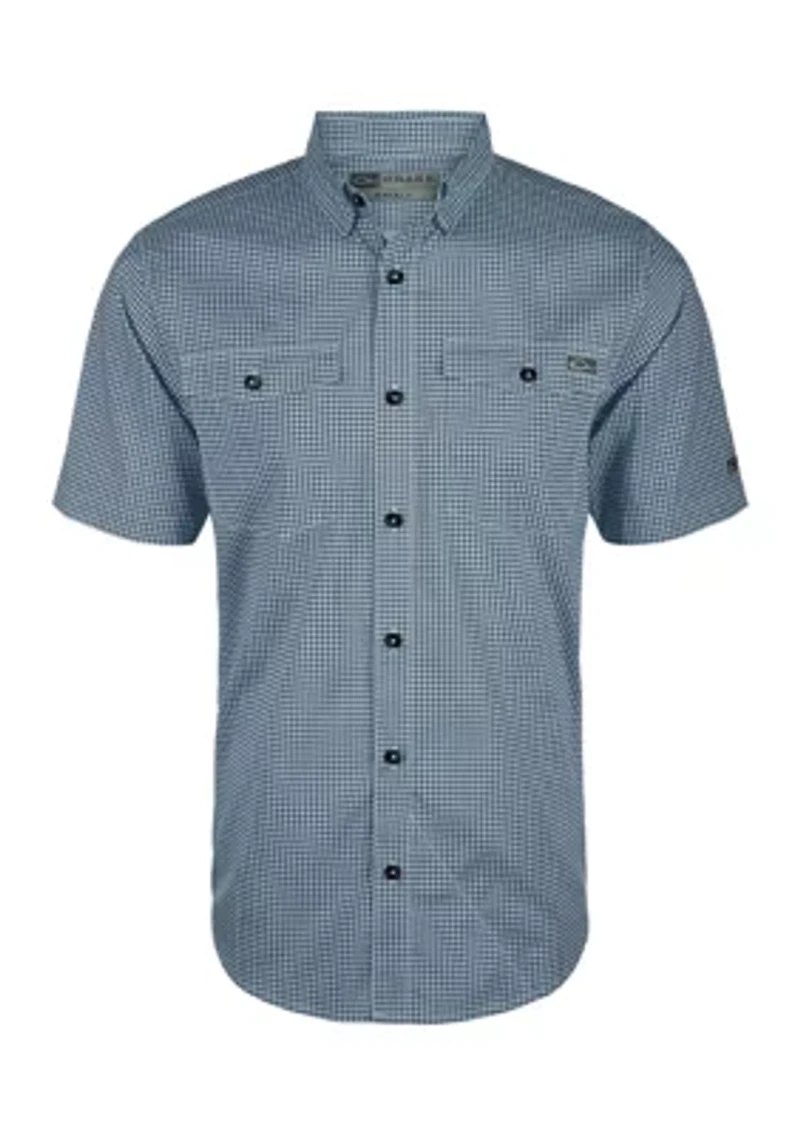 Frat Gingham Check Button-Down Short Sleeve Shirt