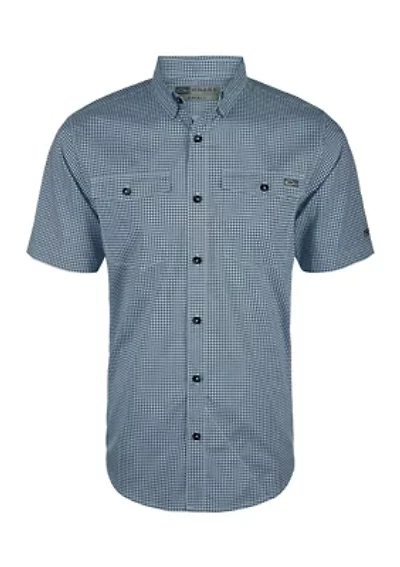 Frat Gingham Check Button-Down Short Sleeve Shirt