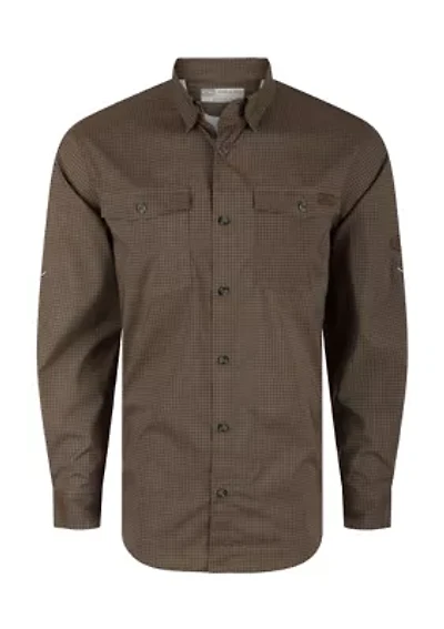 Big & Tall Frat Gingham Check Button Down Long Sleeve Shirt