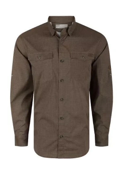 Men's Frat Gingham Check Button Down Long Sleeve Shirt