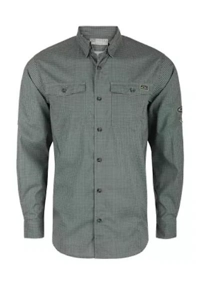 Big & Tall Frat Gingham Check Button Down Long Sleeve Shirt