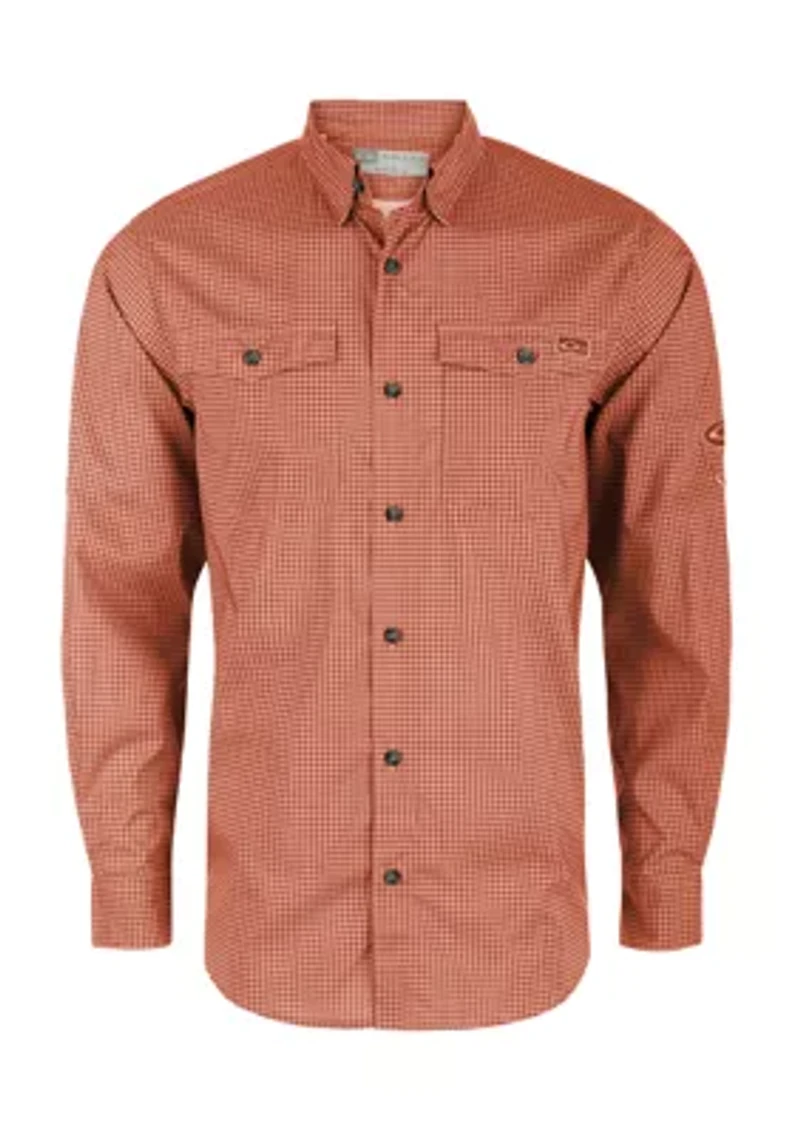 Frat Gingham Check Button-Down Long Sleeve Shirt