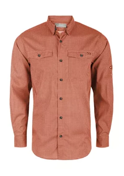 Frat Gingham Check Button-Down Long Sleeve Shirt