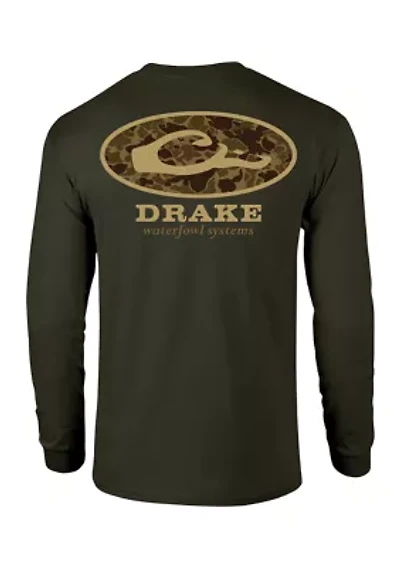 Men's Old School Oval Long Sleeve Graphic T-Shirt