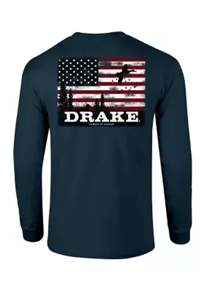 Men's Scenic Flag Long Sleeve Graphic T-Shirt