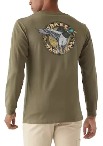 Men's Circle Mallard Long Sleeve Graphic T-Shirt