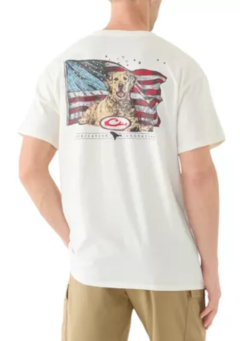 Men's Americana Yellow Lab Short Sleeve Graphic T-Shirt