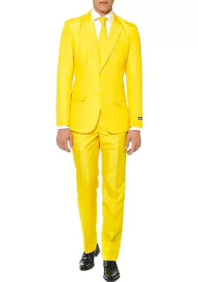 Solid Yellow  2 Piece Suit + Tie
