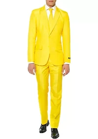 Solid Yellow  2 Piece Suit + Tie