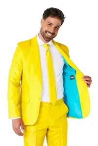 Solid Yellow  2 Piece Suit + Tie