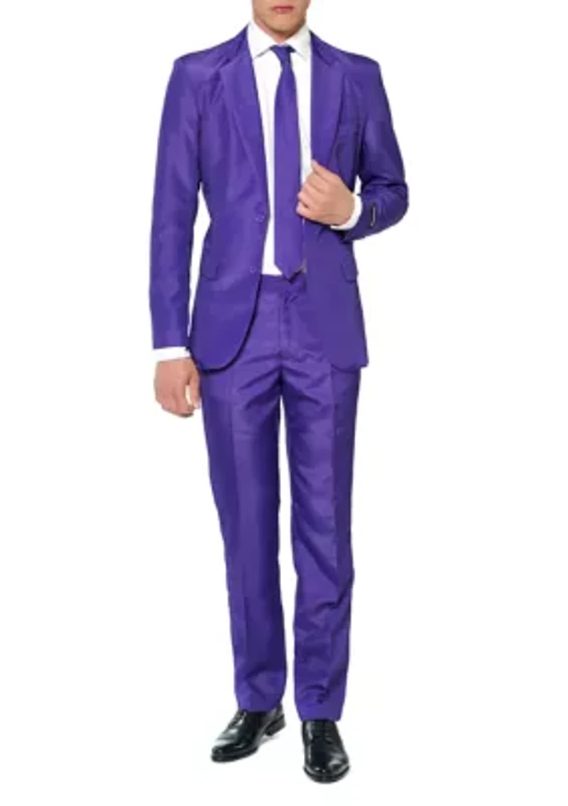 Solid Purple  2 Piece Suit + Tie