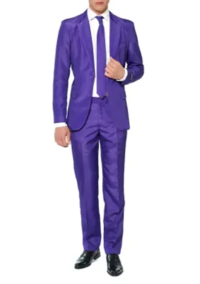 Solid Purple  2 Piece Suit + Tie
