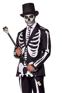 Skeleton Grunge Black  2 Piece Suit + Tie