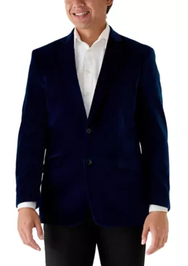 Men's New Blue Velvet Blazer