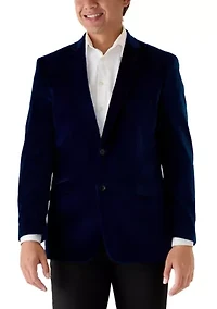 Men's New Blue Velvet Blazer