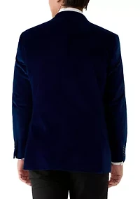Men's New Blue Velvet Blazer