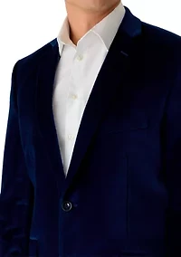 Men's New Blue Velvet Blazer