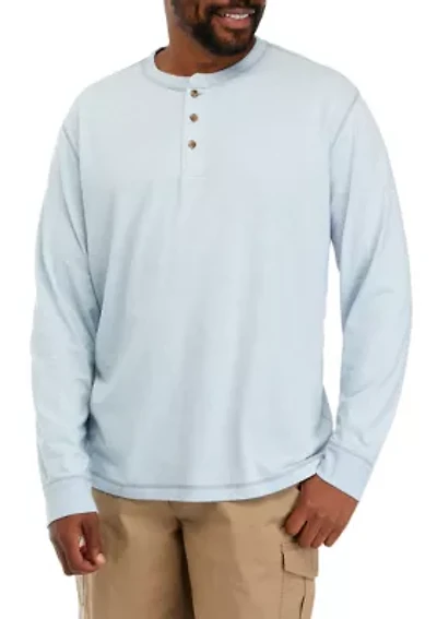 Big & Tall Long Sleeve Jaspe Henley Shirt