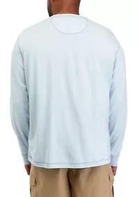 Big & Tall Long Sleeve Jaspe Henley Shirt