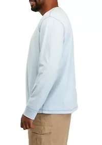 Big & Tall Long Sleeve Jaspe Henley Shirt