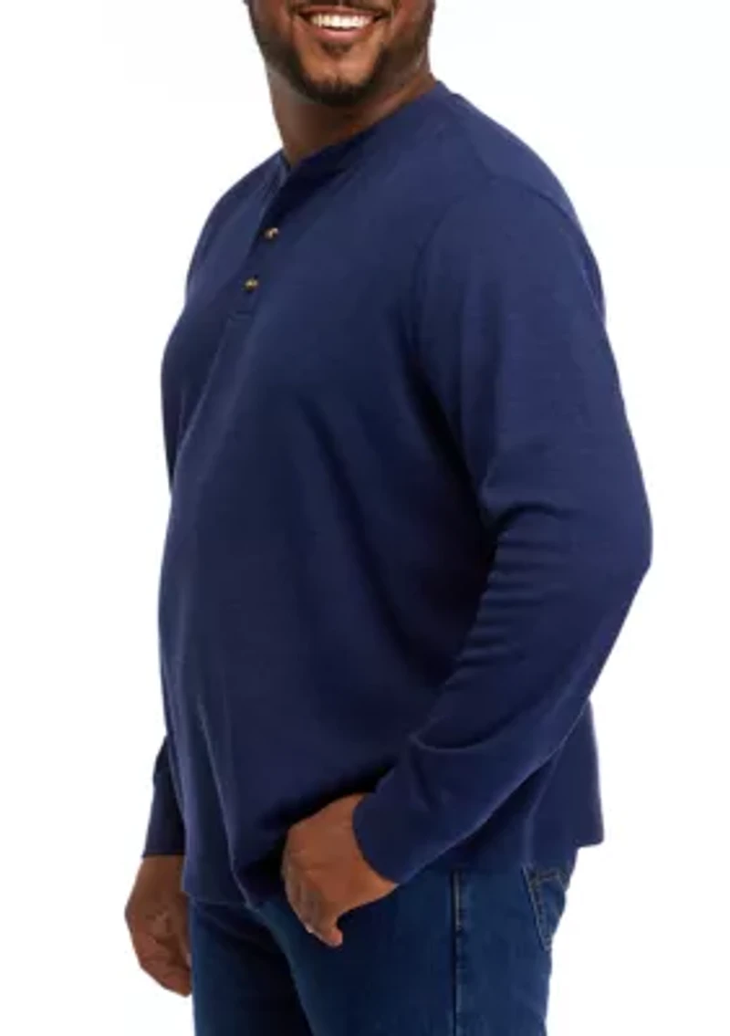 Big & Tall Long Sleeve Thermal Henley Shirt