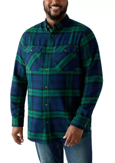 Big & Tall Long Sleeve Woven Flannel Shirt