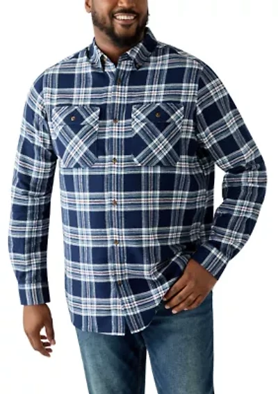 Big & Tall Long Sleeve Woven Flannel Shirt