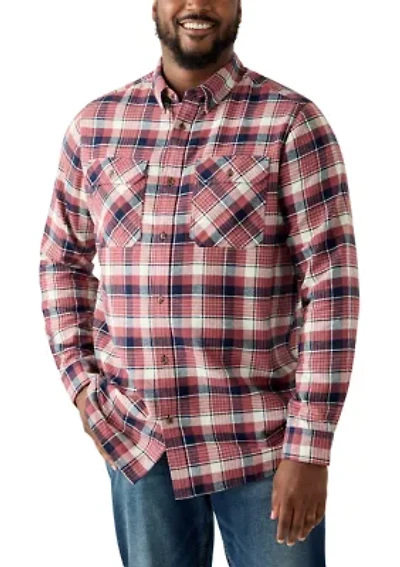 Big & Tall Long Sleeve Woven Flannel Shirt