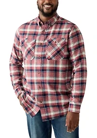 Big & Tall Long Sleeve Woven Flannel Shirt